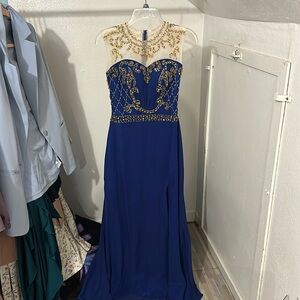 Elegant blue customized cocktail dress